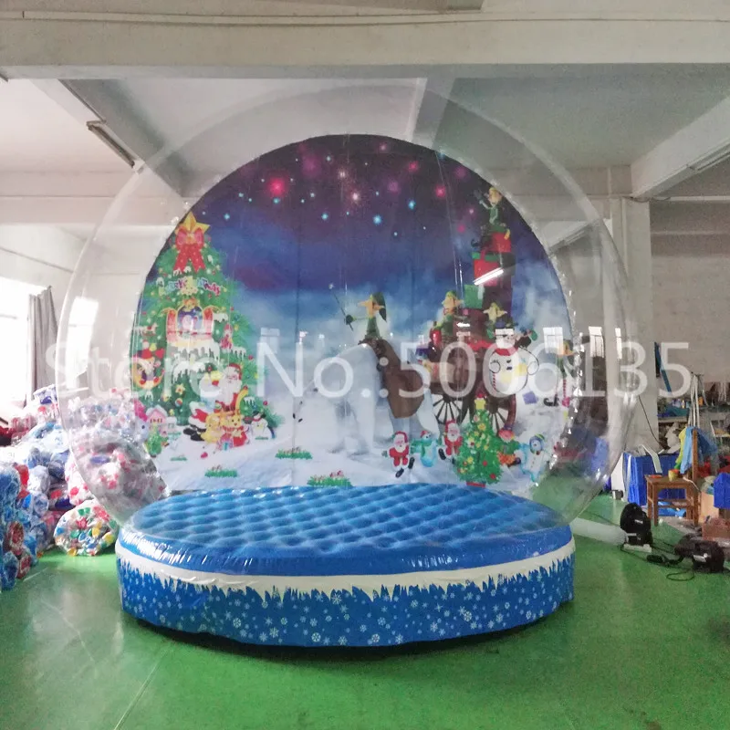 Grandi gonfiabili Snow Globe Promozione natalizia Globo di neve in PVC Pubblicità Photo Booth Ornamenti Palla Snow Globe per eventi