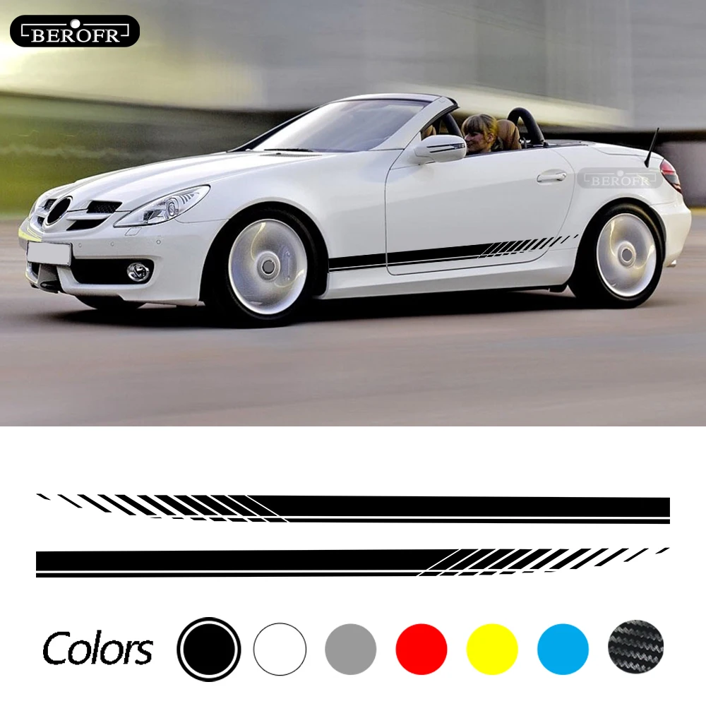 

507 Style Car Door Side Skirt Stripe Body Decal Kit for Mercedes Benz SLK SLC Class R170 R171 R172 AMG SLK200 250 55 Accessories