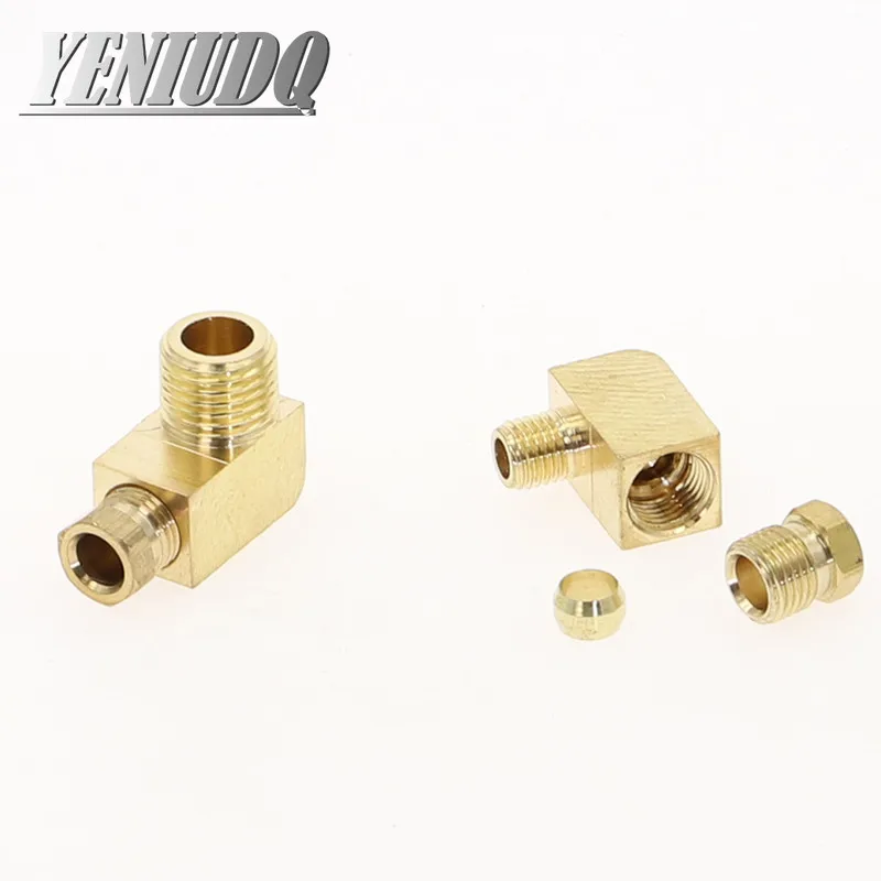 Machine tool lubrication Brass oil Pipe Fitting 4 6 8mm OD Tube Compression Ferrule Tube Compression Fitting Connector adapter