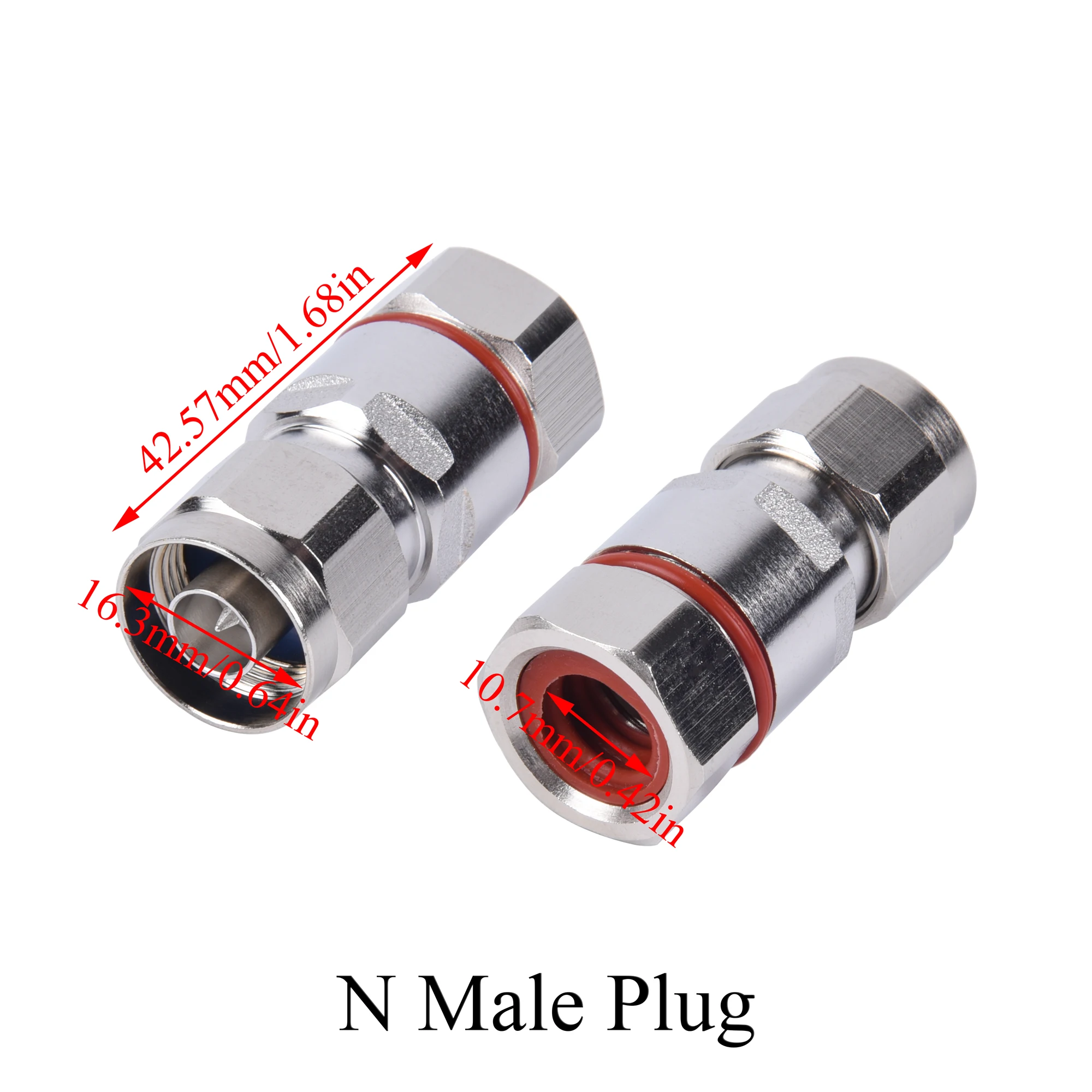 Conector Coaxial RF N Fêmea Jack, N macho plugue DIN macho plugue soquete braçadeira adaptador, Uso para 50-9 1/2 "S cabo