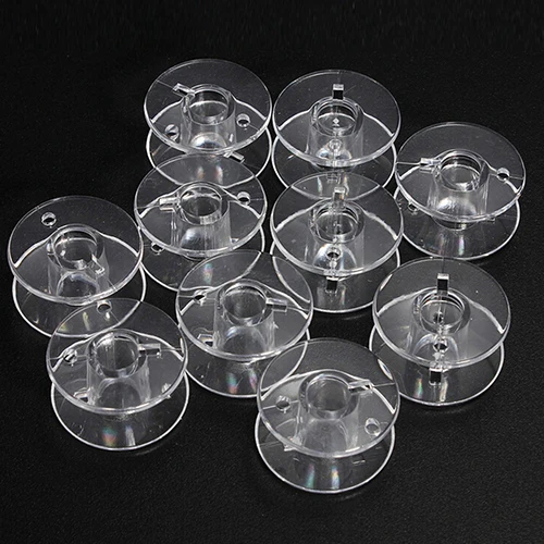 10Pcs Clear Plastic Sewing Bobbins Threads Empty Spools For Brother Sew Machine Handwork Accessories Sewings Tools