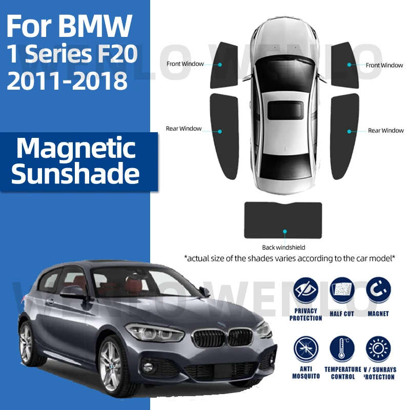 

For BMW 1 Series F20 Hatchback 2011-2018 Magnetic Sun Visor Car Window Sunshade Front Windshield Cover Curtain Protection Mesh