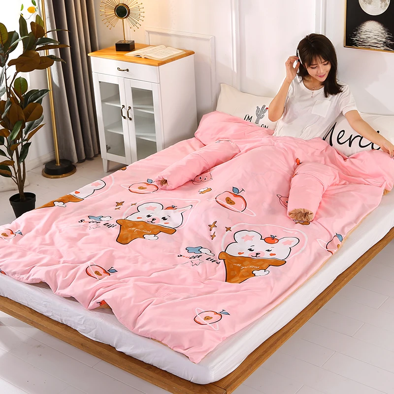 

Multi Functional Lazy Quilt Can Be Worn With Sleeve, Whole Body Warm Keeping Quilt, Detachable Quilt Cover, Winter Sleeve, Child