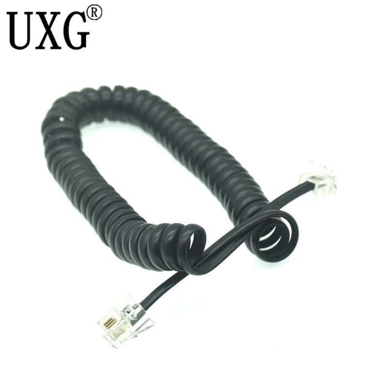 RJ11 Cable Telephone Extension Cord Lead Phone Coiled Cable Wire Line 4P4C Plug RJ11 Spring Cable 1.5m 2.5m