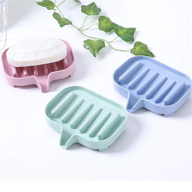 100PCS Drainable Soap Dish home Soap Tray Holder Storage Soap Rack Plate Box Container for Bath Shower Plate Bathroom