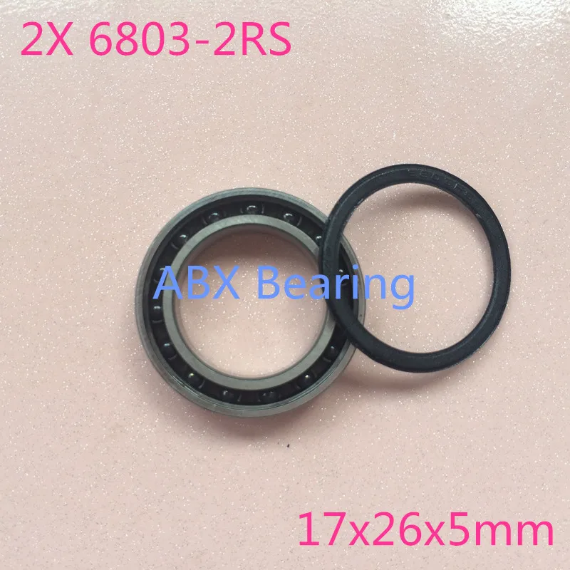 2pcs/lot 6803-2RS S6803 bearing 17x26x5 mm 6803 2RS 61803 6803RS stainless steel 440C hybrid ceramic ball bearing 17*26*5 mm