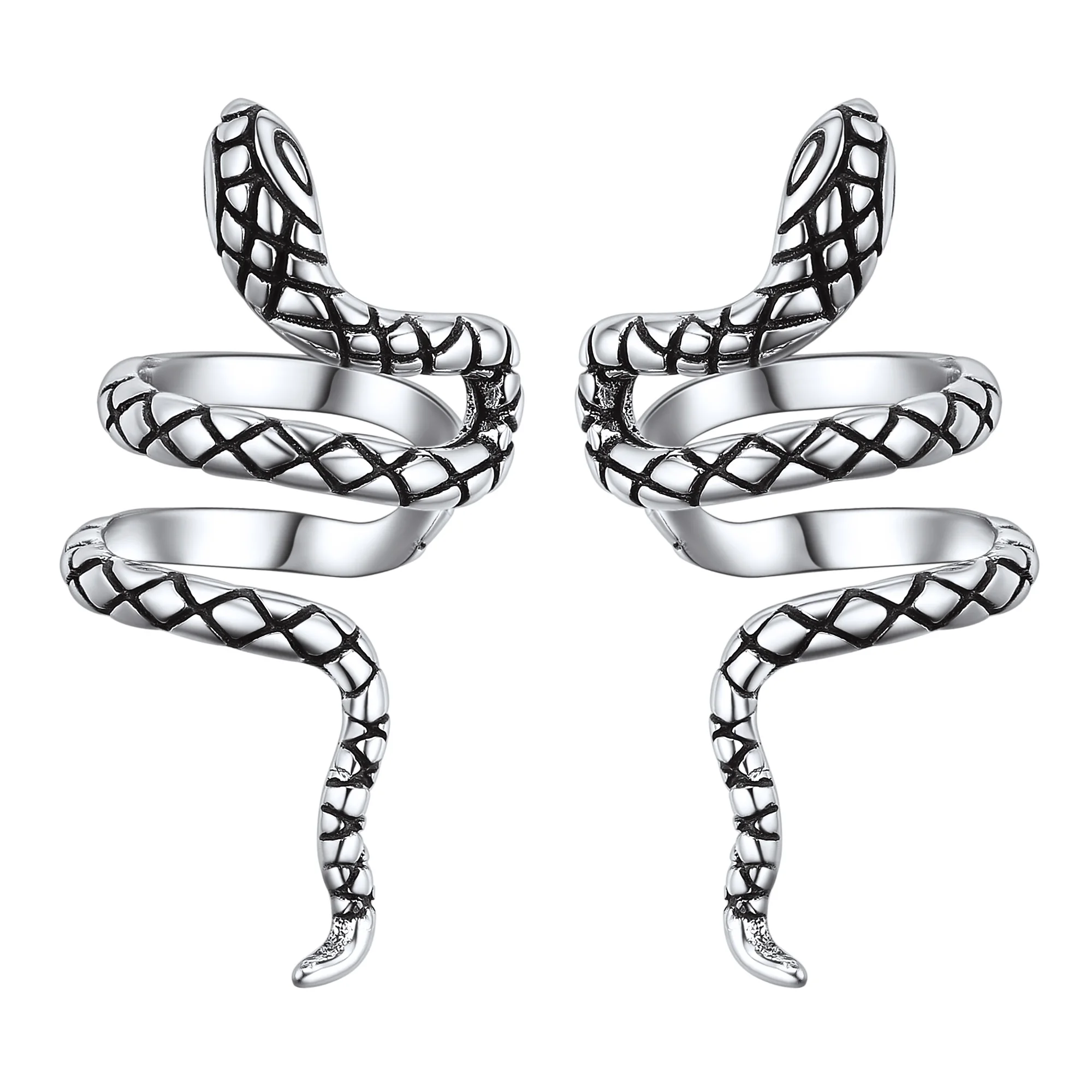 

S925 Sterling Silver Snake Ear Cuff Helix Cartilage Clip on Earrings Non Piercing Earrings for Women CP541