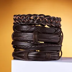 Simple Personality Leather Bracelet Set for Women Men Fashion Hot Luxury Bracelet Jewelry Couple Wholesale Party Friendship Gift