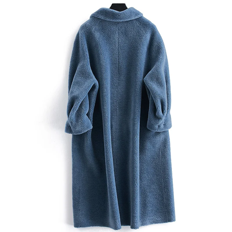 

Women Clothes 2020 Wnter Warm Real Fur Coat Women Long Seeve Wool Jacket Female Sheep Shearing Overcoat casaco feminino LX2558