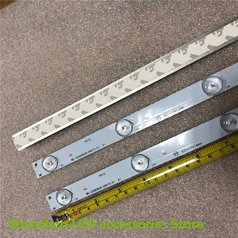 9Pieces/lot LED backlight strip   General LCD TV light bar   53CM  7LED  6V  aluminium   100%NEW