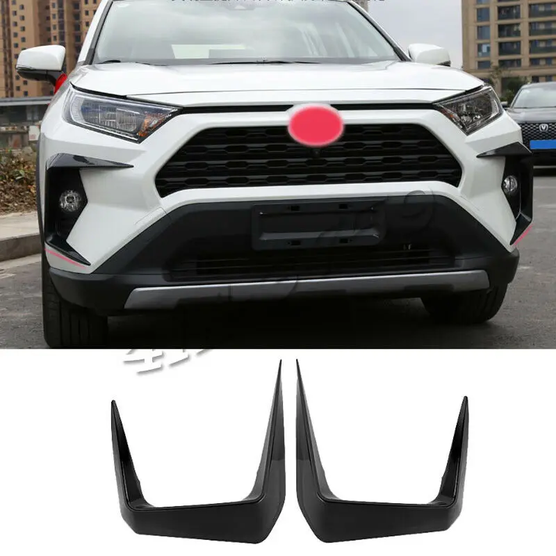 

ABS Glossy Black Front Fog Light Lamp Eyebrow Cover Trim For Toyota RAV4 2019-2020 Car Styling Accessories