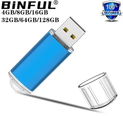 BiNFUL-Metal USB Flash Drive, Disco U, Memory Stick, Pen Drive, USB 2.0, 4GB, 8GB, 16GB, 64GB, 128GB, On-Board