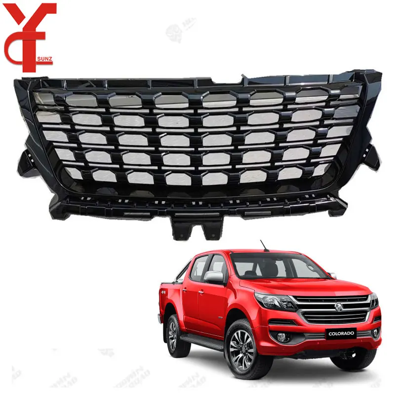 ABS Grille Cover Exterior For Chevrolet Holden Colorado 2016 2017 2018 2019 2020 Accessories Double Cab Matte Black