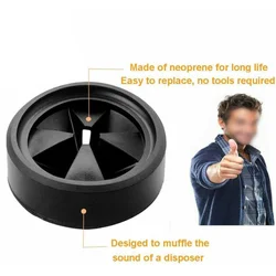 1pcs 8x3.3cm Garbage Disposer Soft Rubber Splash Ring Three-Point Buckle Drain Splash Cover Kitchen Waste Disposer Splash Cover