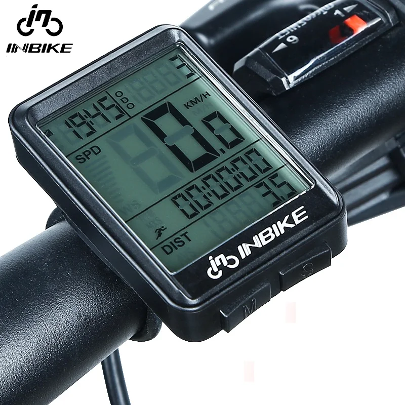 

INBIKE Bike Computer Rainproof Cycling Speedometer Odometer Bicycle Computer Multifunction Bike Measurable Temperature Stopwatch