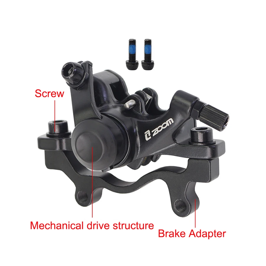 ZOOM Bike Mechanical Disc Brake Calipers Right Side Universal Solid Aluminium Alloy Bicycle Front Rear Brake Caliper Bike Parts