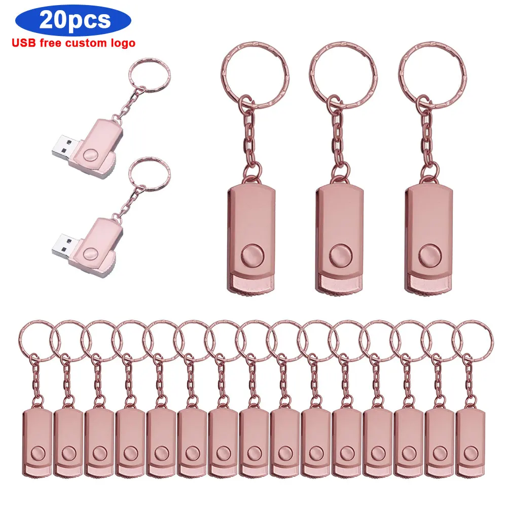 

20pcs/lot Metal USB Flash Drive 64GB thumbdrive 16GB 4GB Pendrive 32GB Flash Memory Stick 128GB waterpoof usb 2.0 disk free logo