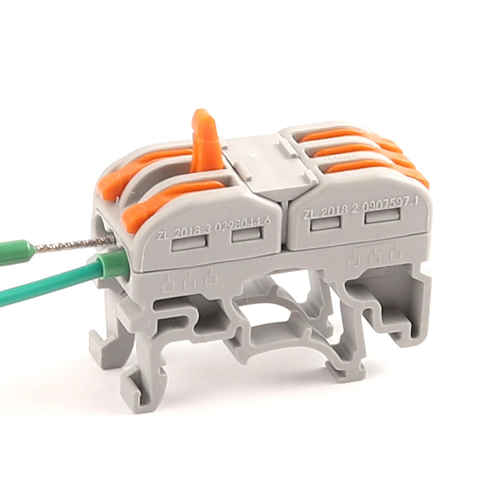 Din Rail Type Quick Wire Connector 211 222 Compact Splicing Dirigent Kabel Terminal Blok In Plaats Van UK2.5B