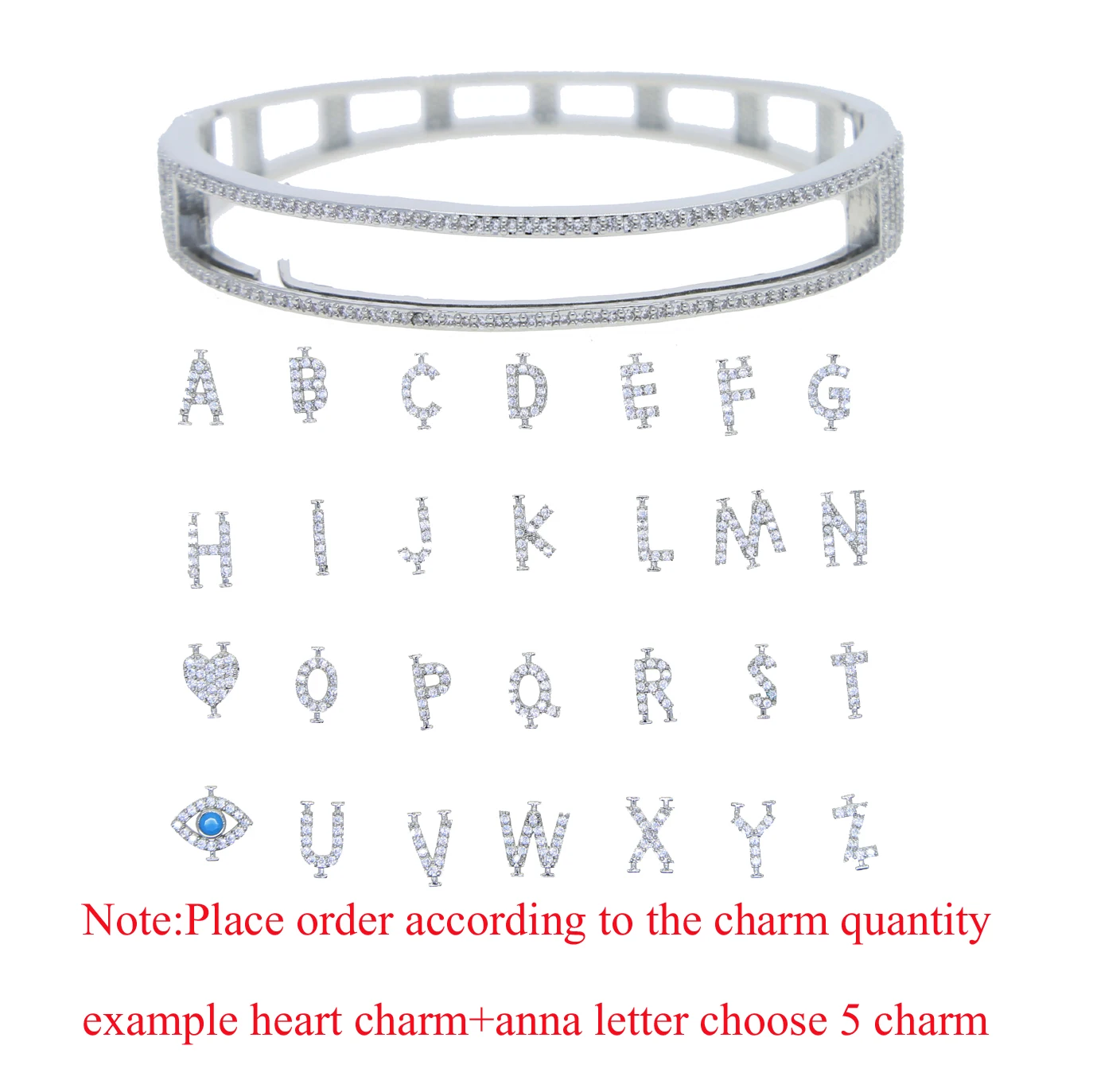 سوار بحرف قابل للتخصيص ، 26 جوهرة زركونيا مكعبة مرصوفة بالاسم الأول ، مجوهرات بحروف الأبجدية ، توصيل مباشر