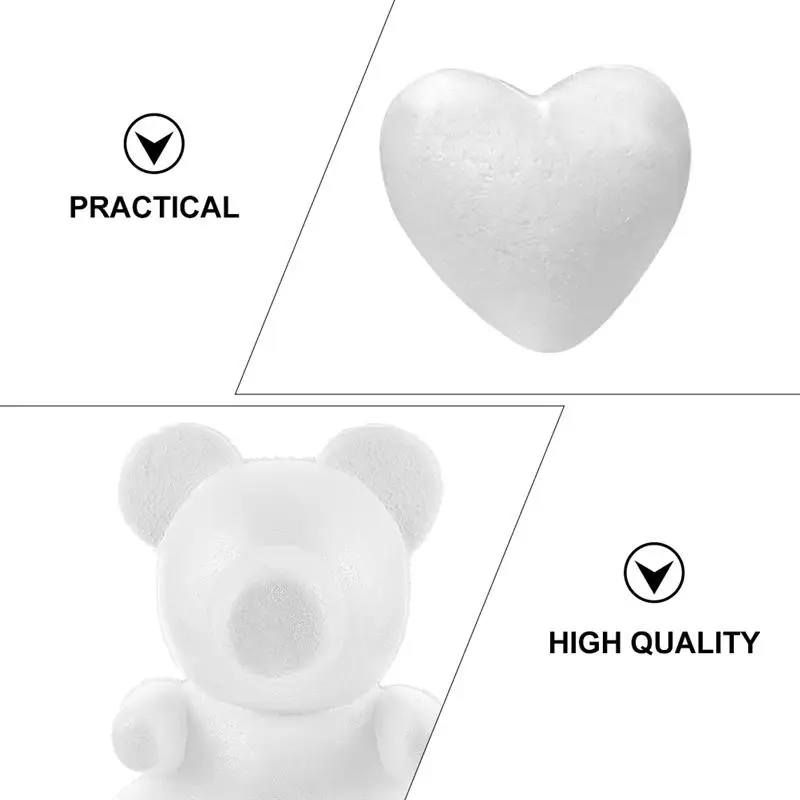 10pcs Handcraft And Creativity Foam Creative Model Foam Pearl Bear Molds For Crafts Heart Heart Ornament and Mini Cake Moldss
