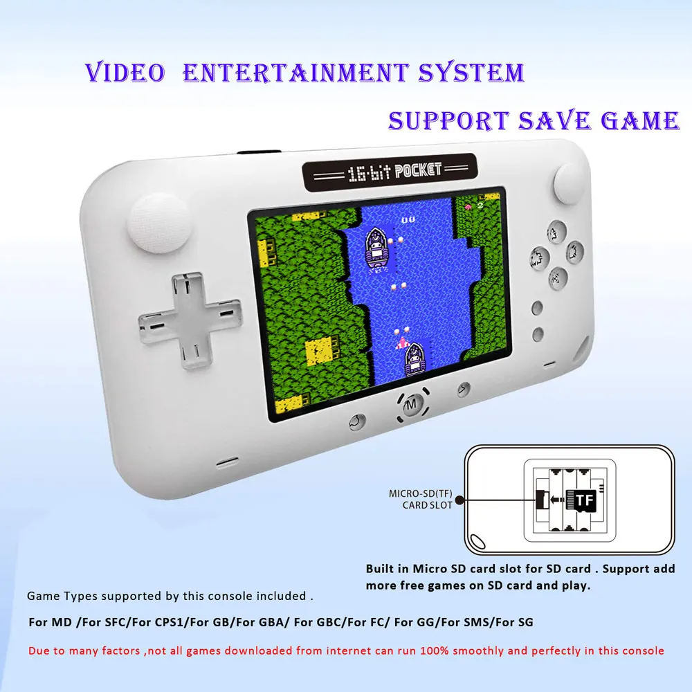 Imagem -03 - Palygo Portátil Retro Game Console 4.0 Inch16 Bit Sistema de Jogos Vídeo Bolso Handheld Jogos para Crianças Construído em 1716 Clássico Jogo