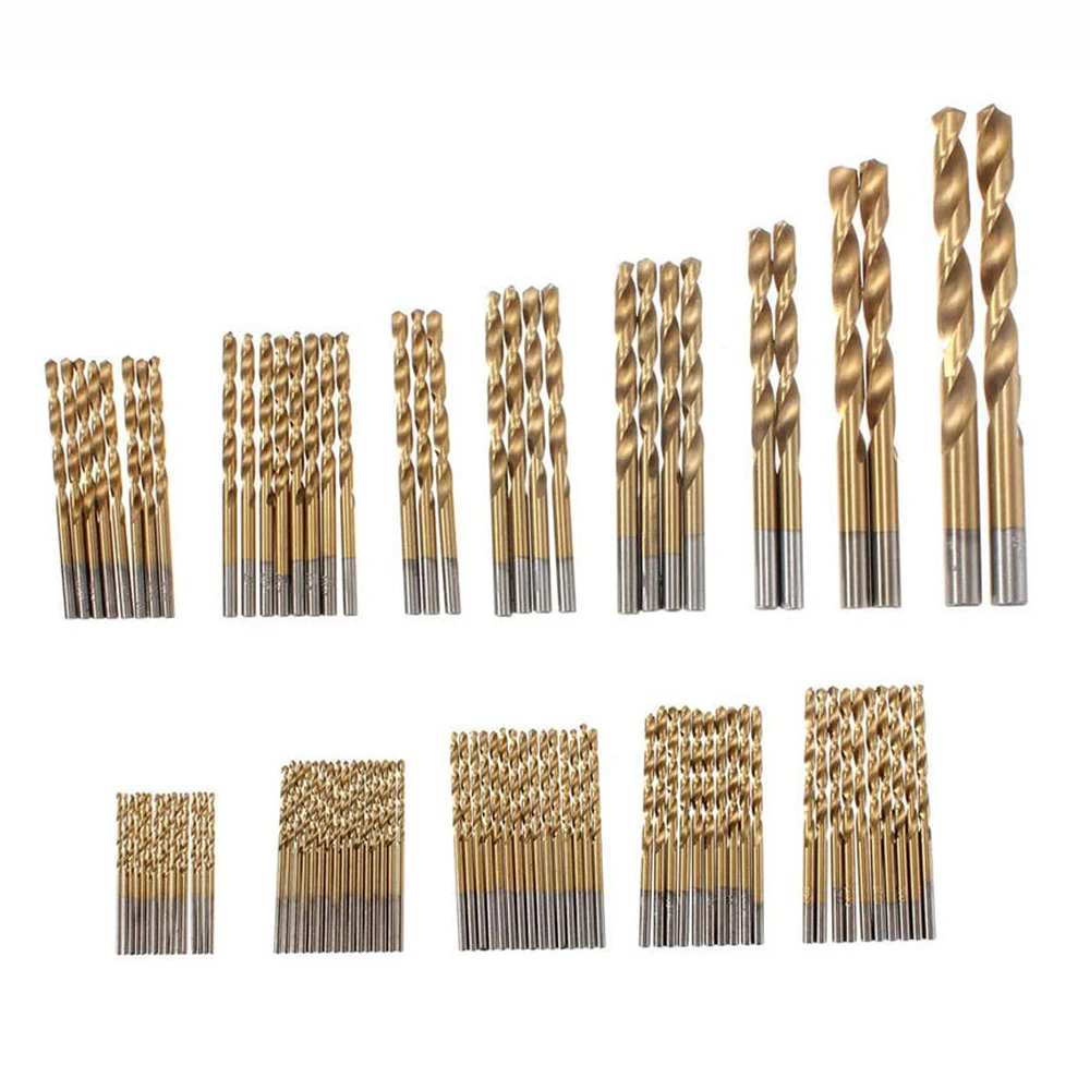 Brocas de cobalto, 99 peças, conjunto de brocas espiral, parafuso métrico, ponta de broca composta para aço inoxidável, metal, cobalto, titânio