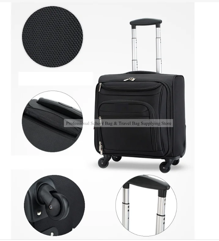 18 Inch Spinner Suitcase Men Travel Rolling Luggage 4 Wheels Carry on  Suitcase Business Travel baggage bag Trolley Bags wheels