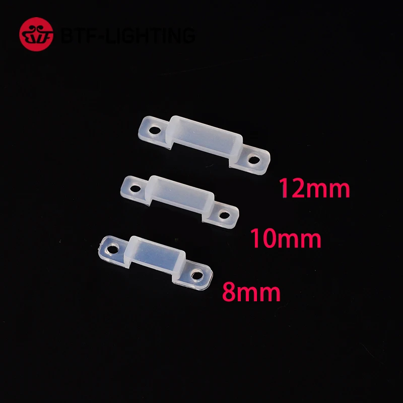 50-1000 pcs 8mm 10mm 12mm Silicon Clip for Fixing WS2812B WS2811 3528 5050 LED Strip Light LED Connector IP67 Waterproof Tube