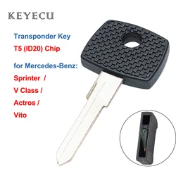 Keyecu Transponder Key Fob for Benz Actros Atego Axor Sprinter Vito YM15 uncut blade with T5 ID20 Chip