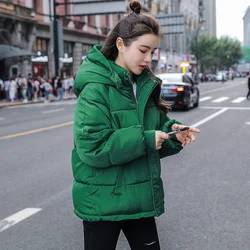 2024 New Autumn Winter Jacket Hooded Women Parkas Coat Loose Cotton-padded Short Jackets Female Parkas Warm Casual Overcoat