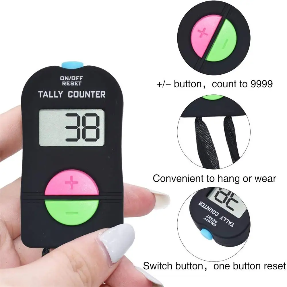 Electronic Hand Clicker Counter Tally Counter Supermarket People Flow Manual Additio Subtraction ClickerGolf Football Sports