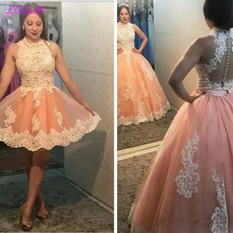 Two Pieces Sweet 16 Quinceanera Dresses Ball Gown Lace Appliques Tulle Party Gowns Plus Size Long Prom Dress