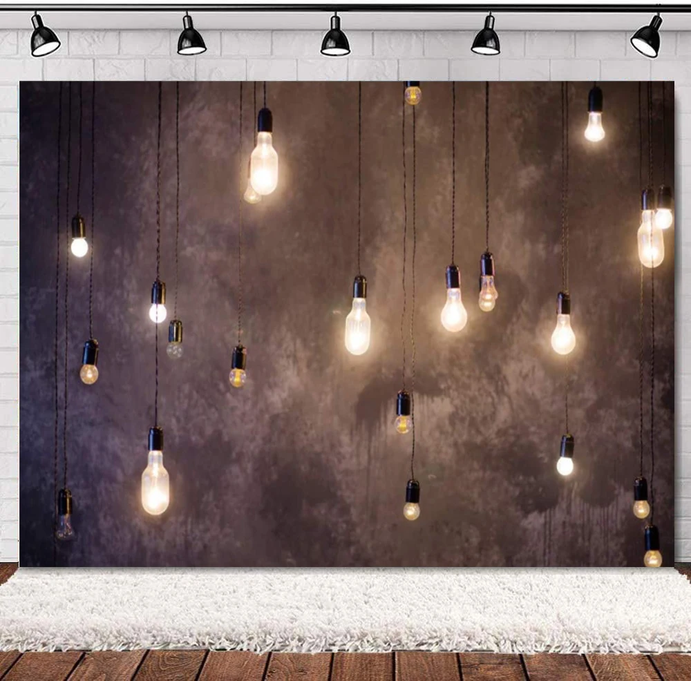 Hanging Light Photography Backdrop Retro Concrete Wall Background Birthday Party Baby Shower Interior Living Room Bedroom Decor