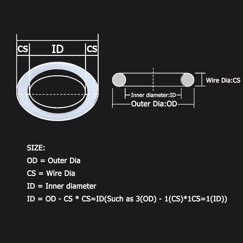 10pcs VMQ White Silicone O Ring Gasket CS 2-2.4mm OD 5 - 90mm Food Grade Waterproof Insulated Washer   Nontoxic