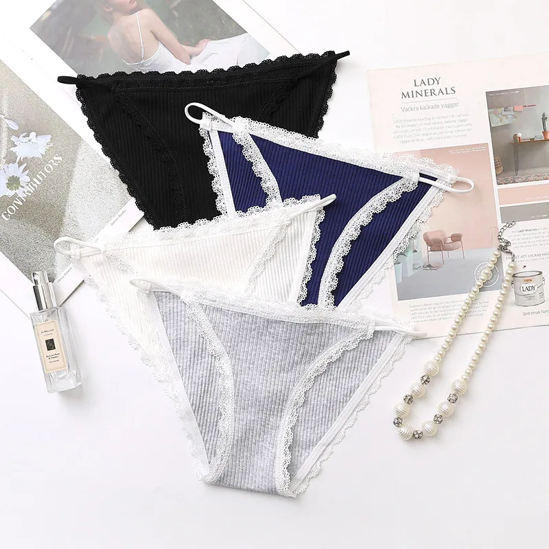 Women Cotton Underwear Lace Sexy Panties Female Underwear Fashion Briefs No Trace Soft Briefs Seamless Underpants Girls' Panties