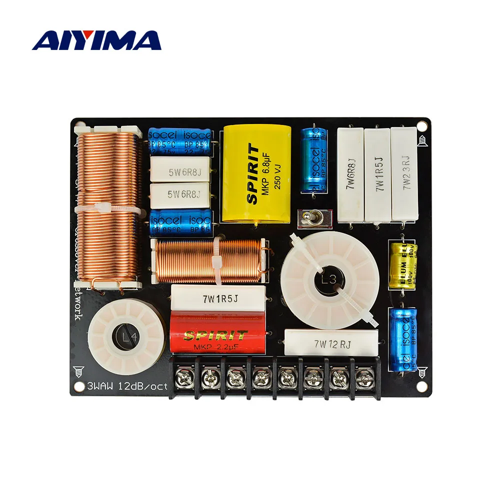 AIYIMA 280W 3 Way Audio Speaker Crossover Treble+ Midrange+ Bass Independent Filter Frequency Divider for DIY Speaker DIY 1PC