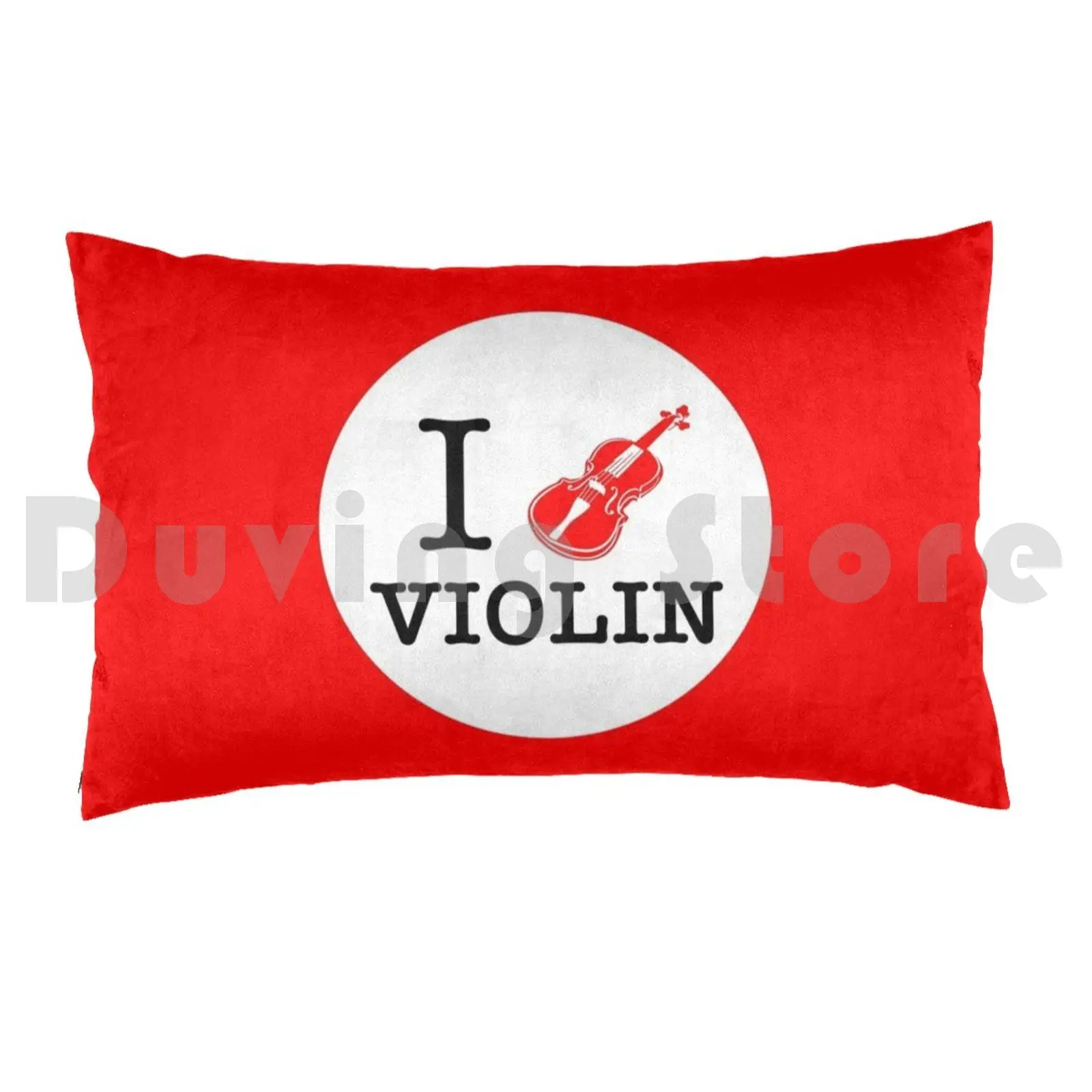 I Love Violin Pillow Case Printed 35x50 Violin Violinist Orchestra Classical Music Mozart Chopin Beethoven