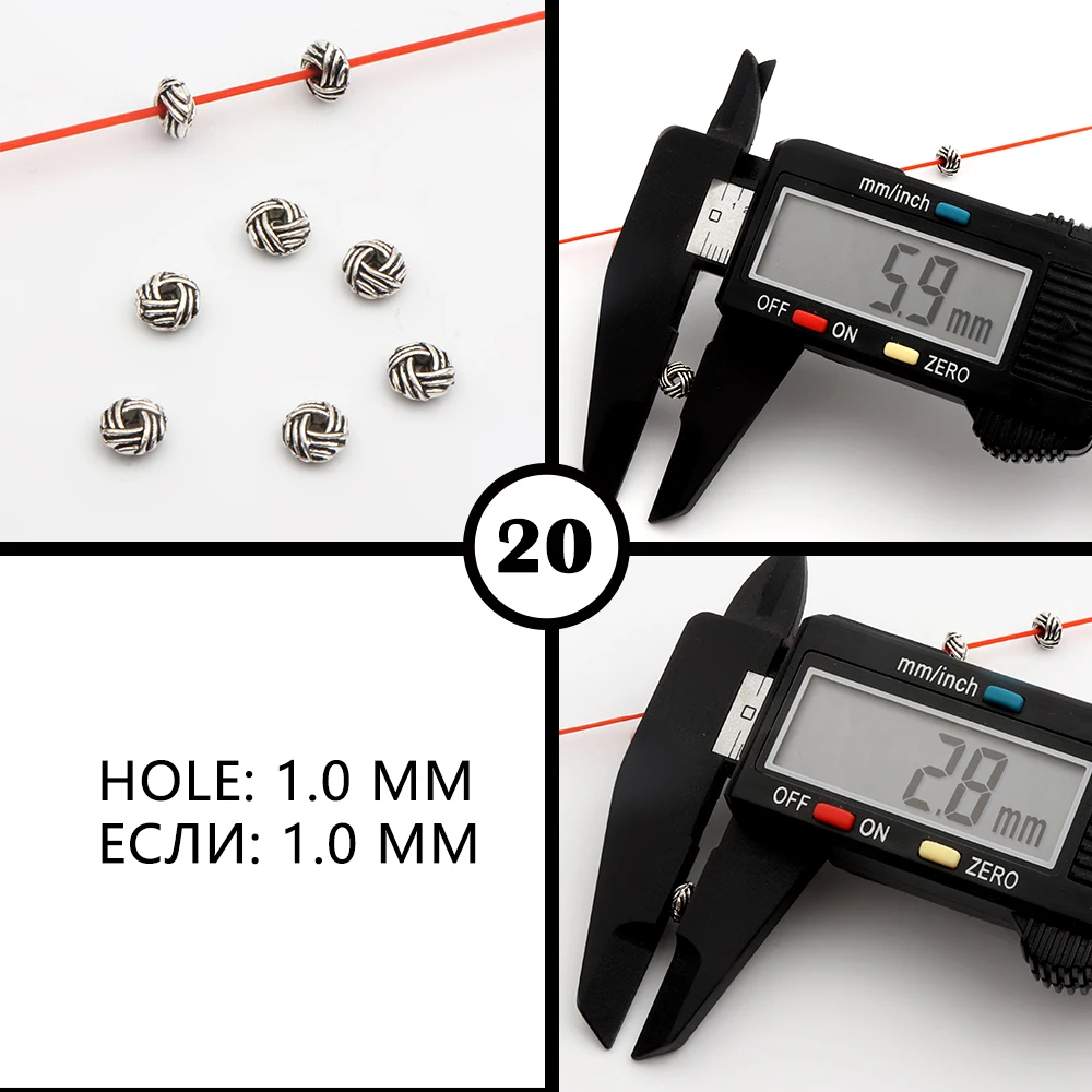 50 Stück, 32 verschiedene Arten, gemischte Metall-Abstandshalter-Perlen mit unterschiedlichen Lochgrößen für die Herstellung von Schmuck, Armbändern, Halsketten und Ohrringen – Großhandel. – Detail 40