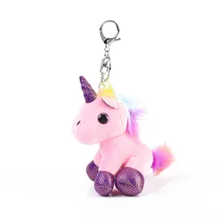 13cm Lovely Unicorn Plush Doll Toy Pendant Stuffed with Keyring for Children Kids Birthday Christmas Gifts