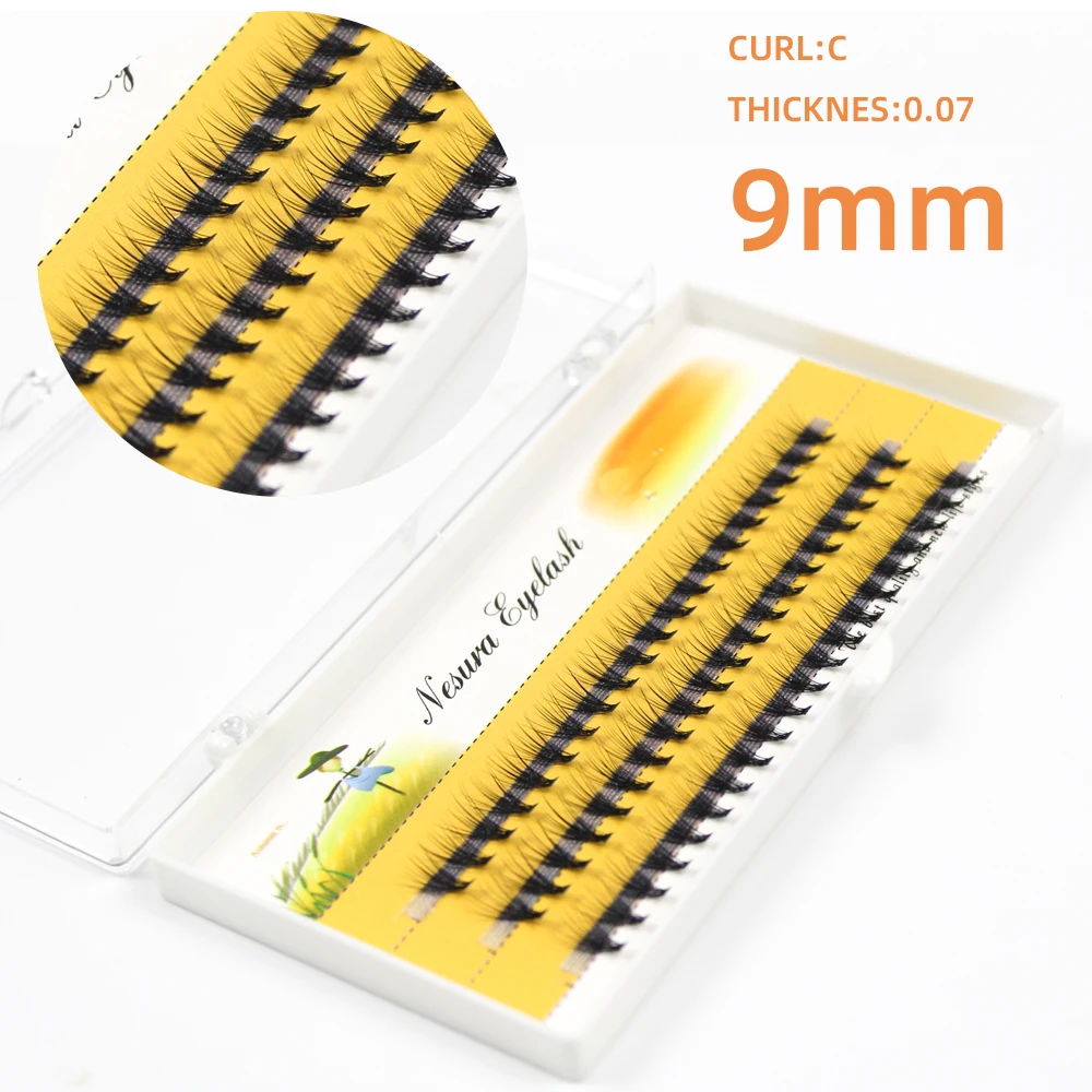 Grafting World 60 pcs Natural 3D Eyelash Extension Russian Volume Mink Eyelashes Individual 20D Cluster Lashes Makeup Cilia