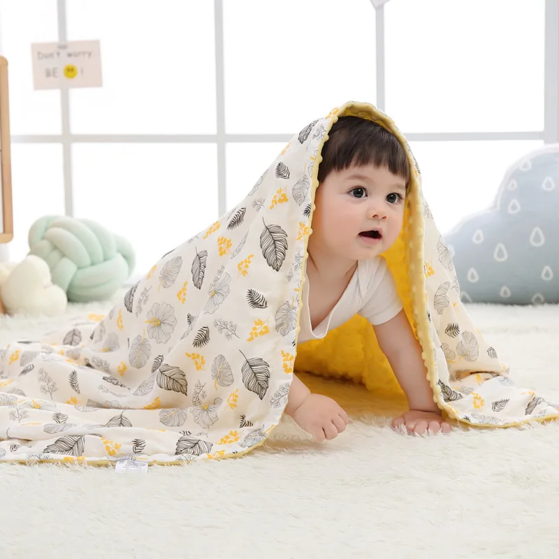 Baby Blanket Throw Blankets For Newborn  Gauze Cotton Quilt Cover 70x110cm Bamboo Fiber Cartoon Soft  Washable