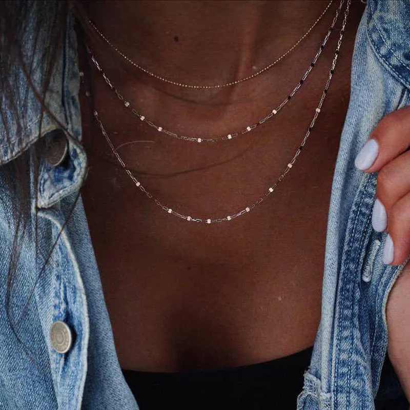 Bohemian Multi layered Necklaces For Women Moon Cross Tree Star Pendant chains Statement Choker 2020 Boho Fashion Jewelry