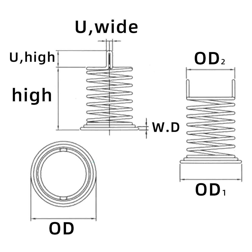 

100pcs/lot Factory Custom Spring Steel Pcb Test Springs Terminal Contact Coil Touch Spring