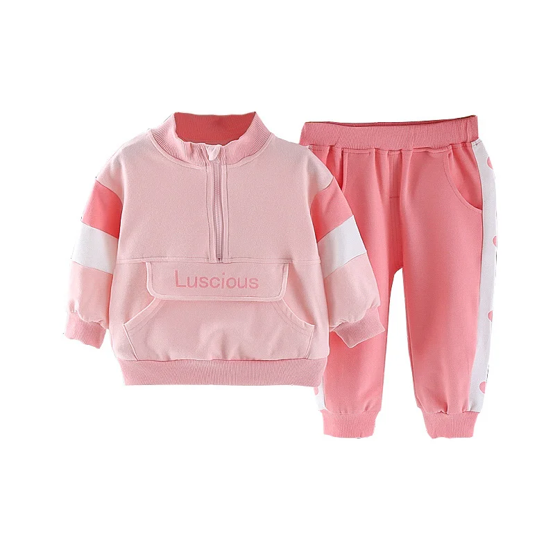 

New Spring Autumn Baby Girls Clothes Suit Children Fashion Cotton Jacket Pants 2Pcs/Sets Toddler Sports Clothing Kids Tracksuits