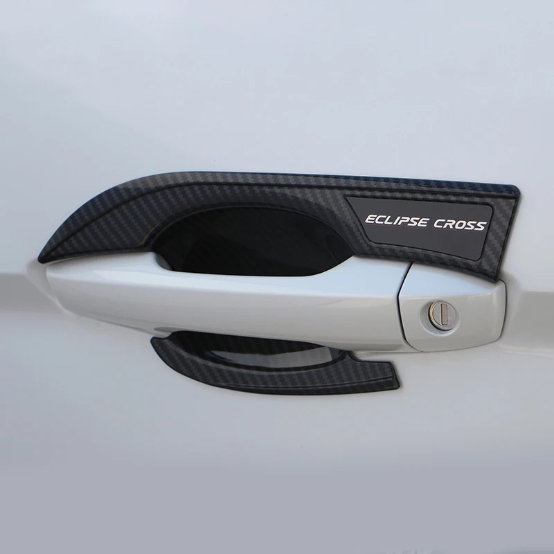 Car External Door Handle Catch Cover, Porta Tigela Proteção Guarnição Adesivo para Mitsubishi Eclipse Cruz PHEV 2017-2022 2023 2024