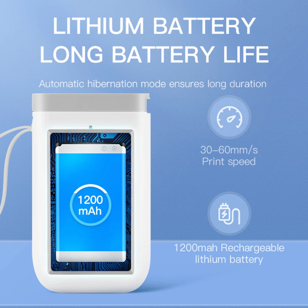 Niimbot D11ไร้สายเครื่องพิมพ์แบบพกพา,กระเป๋ามินิบลูทูธเครื่องพิมพ์ความร้อน,Home Office อุปกรณ์ Fast การพิมพ์