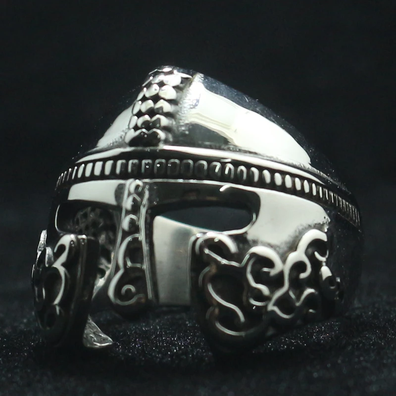 Mens Boys 316L Stainless Steel Cool Punk Gothic Spart Warrior Mask Newest Ring