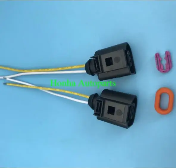 Free shipping 5/10/20/50/100 pcs/lots 2pin Fog Light Lamp Plug Pigtail Cable Connector Adapter Wiring 1J0973722 harness