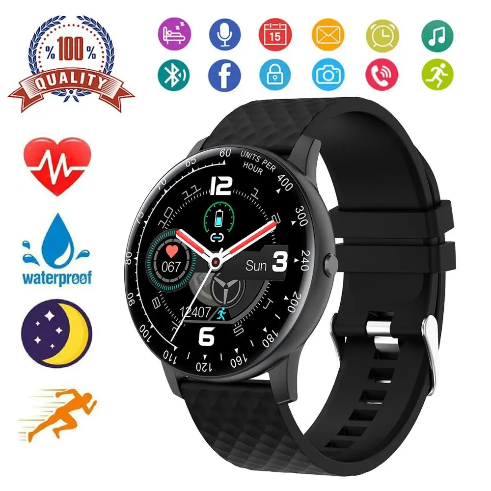 New Smart Watch H30 for Phone Men Women Full Touch Screen With Pedometer Camera Mic Compaitable Blood Pressure Heart Rate