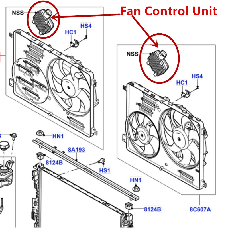 Cooling Fan Control Unit Fit For Discovery RangeRover NSS LR100366 LR100364 LR045248 LR044833 LR024292